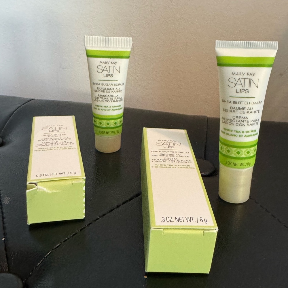 Mary Kay White Tea & Citrus Satin Lips Set - Shea Butter Balm & Sugar Scrub